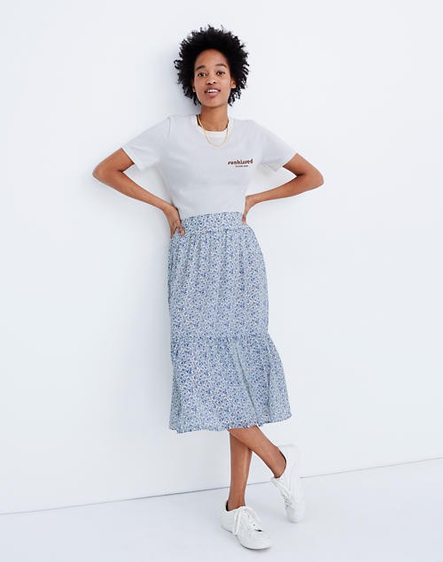 Tiered Peasant Midi Skirt in Climbing Floral | Madewell