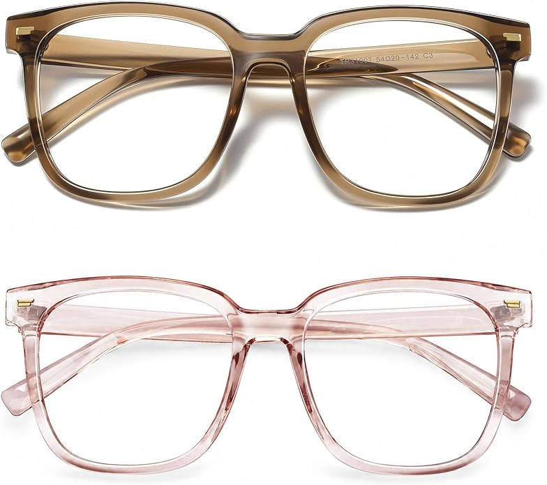 PANNER Oversized Square Blue Light Blocking Glasses Anti Glare Computer Glasses | Amazon (US)