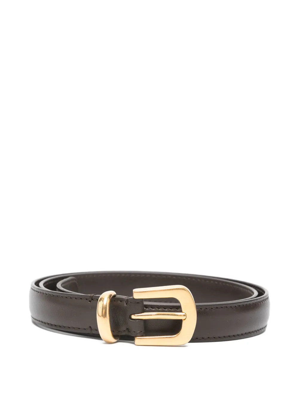 The Row gold-tone buckle belt - Brown | Farfetch Global