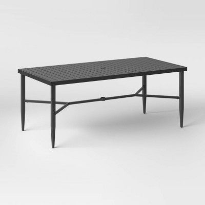 Searsburg Aluminum 6 Person Rectangle Slat Top Patio Dining Table, Outdoor Furniture - Black - Th... | Target