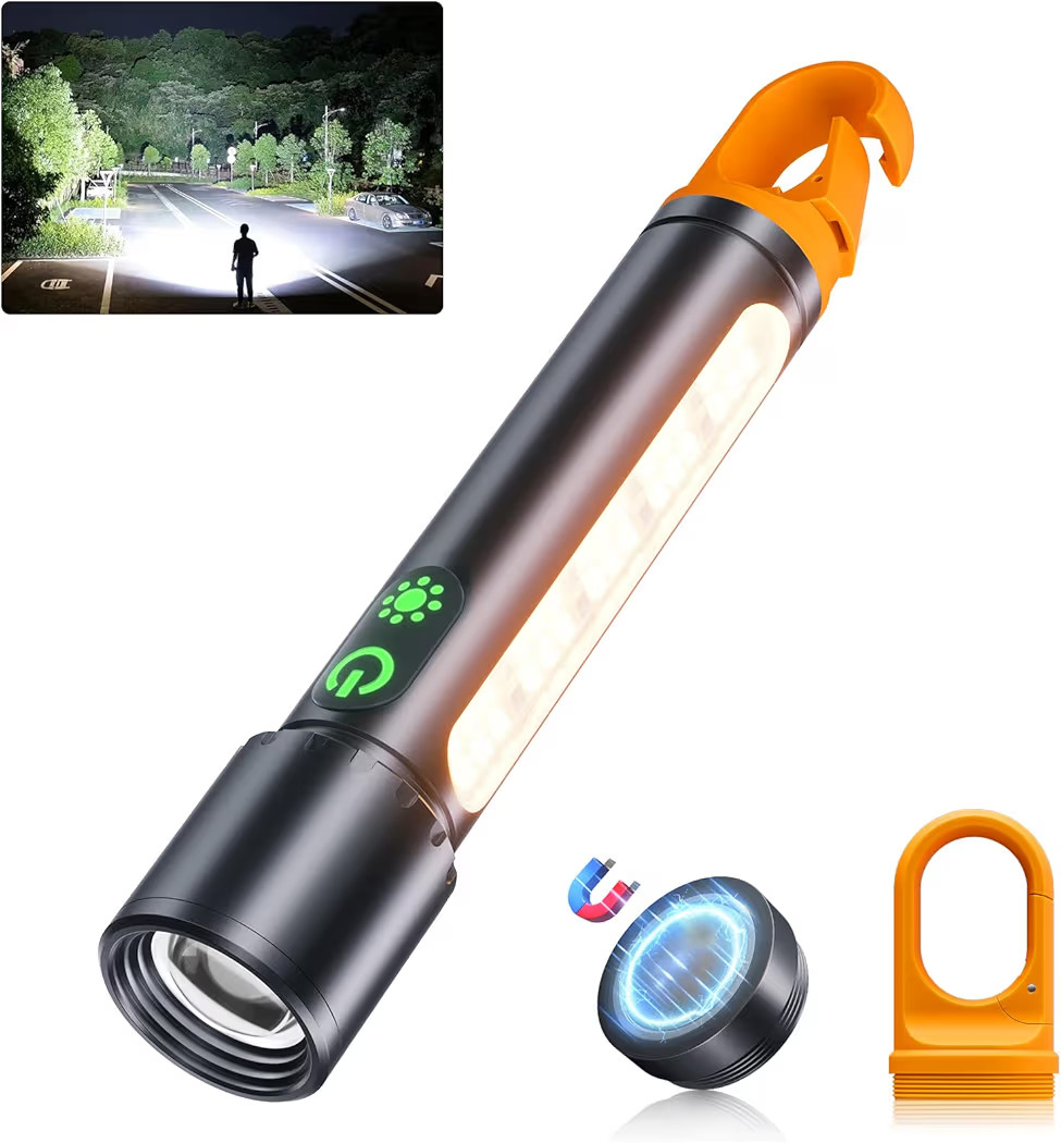 Magnetic Flashlight Rechargeable,2000LM 5000mAh Flashlights High Lumens with 9 Modes,Waterproof, ... | Amazon (US)