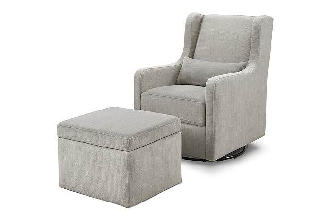 Carter's by DaVinci Adrian Swivel Glider with Storage Ottoman Performance Grey Linen, Water Repel... | Amazon (US)