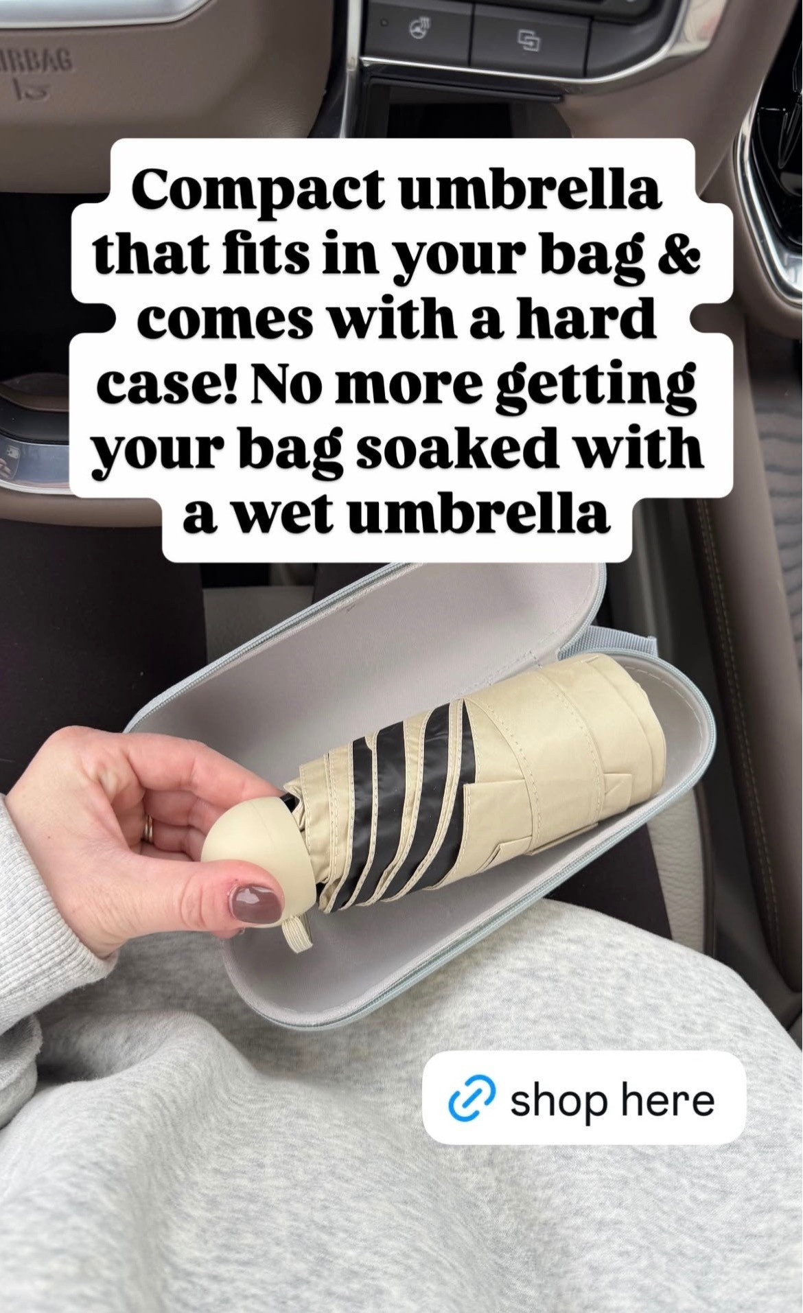 Compact umbrella that fits in your bag & comes with a hard case!!! A must-have for spring showers!

#LTKSeasonal #LTKActive #LTKmomlife