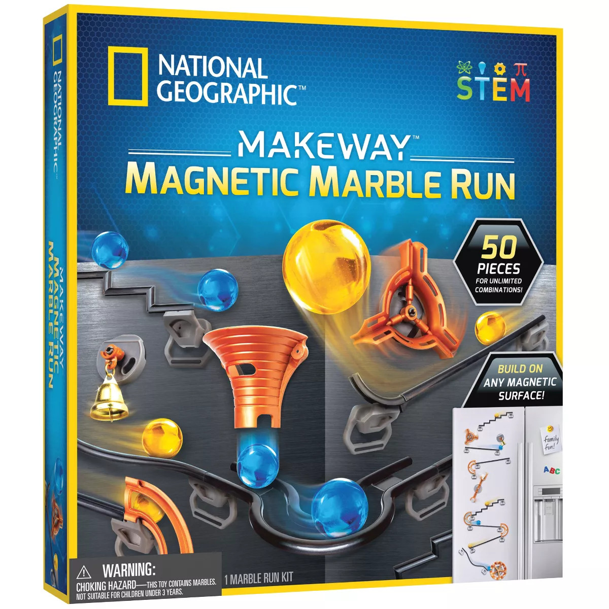 NATIONAL GEOGRAPHIC Magnetic Marble Run - 50-Piece STEM Building Set for Kids & Adults, with Magn... | Target