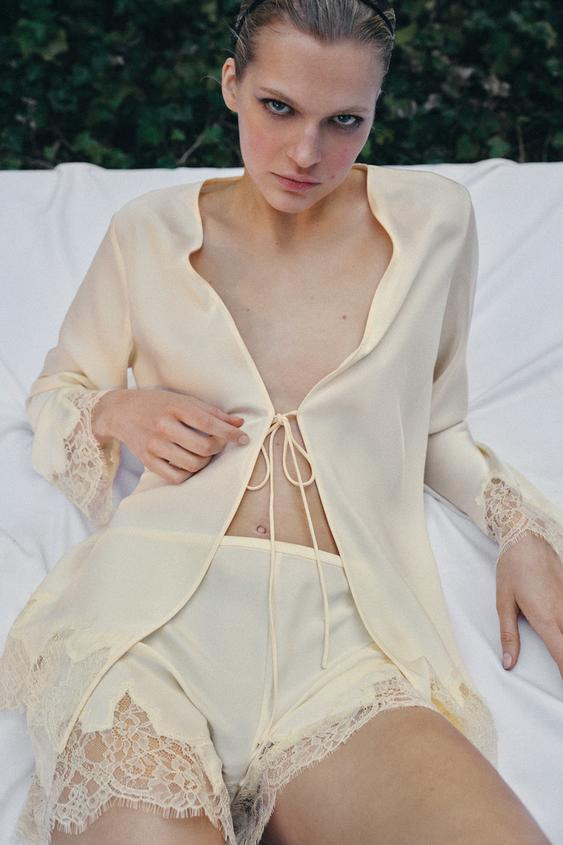 SATIN LACE LINGERIE SHORTS | Zara UK