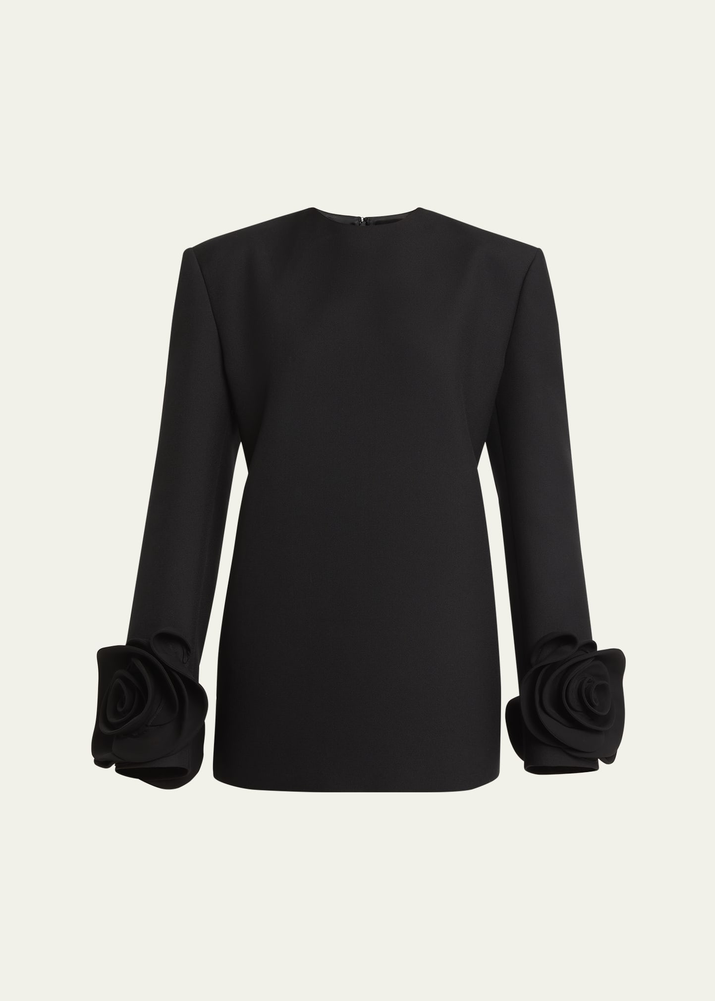 Valentino Garavani Rosette Sleeve Wool Mini Dress | Bergdorf Goodman