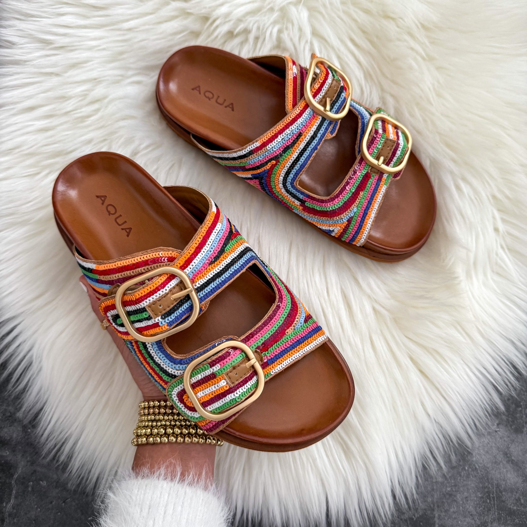 The White Lotus x AQUA Women's Buckle Sandals