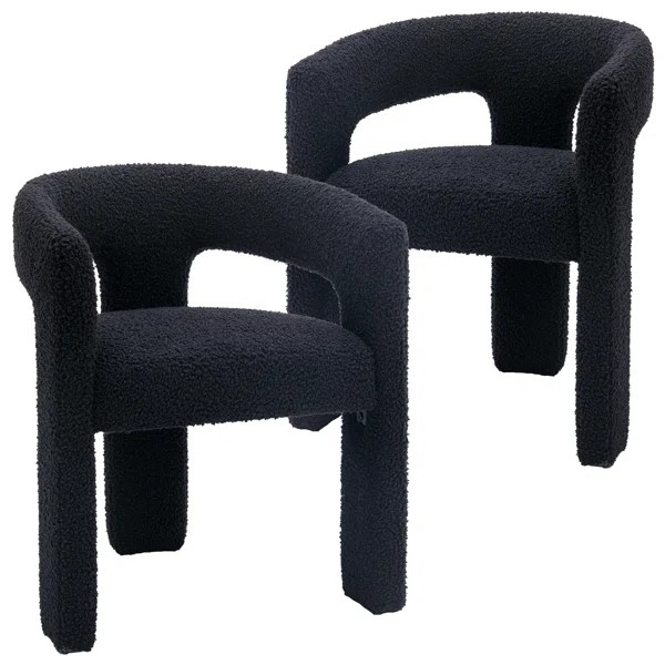 Modern Dining Chairs Barrel Dining Chair Upholstered Dining Room Chair with Arm Comfy Accent Side... | Wayfair North America