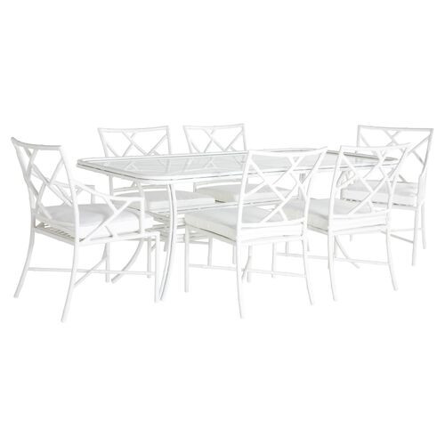 Kit 7-Pc Dining Set, White | One Kings Lane