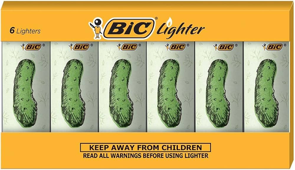 BIC Maxi Pocket Lighter, Special Edition Pickle Collection, Assorted Unique Lighter Designs, 6 Co... | Amazon (US)