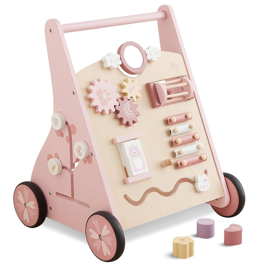 Beright Wooden Baby Walker Push and Pull Learning Activity Walker Kids’ Activity Toy Multiple A... | Amazon (US)