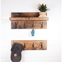 Key & Coat Rack With Shelf, Floating Shelf, Organizer, Entryway Organizer, Mud Room, Wall Mounted Ra | Etsy (US)