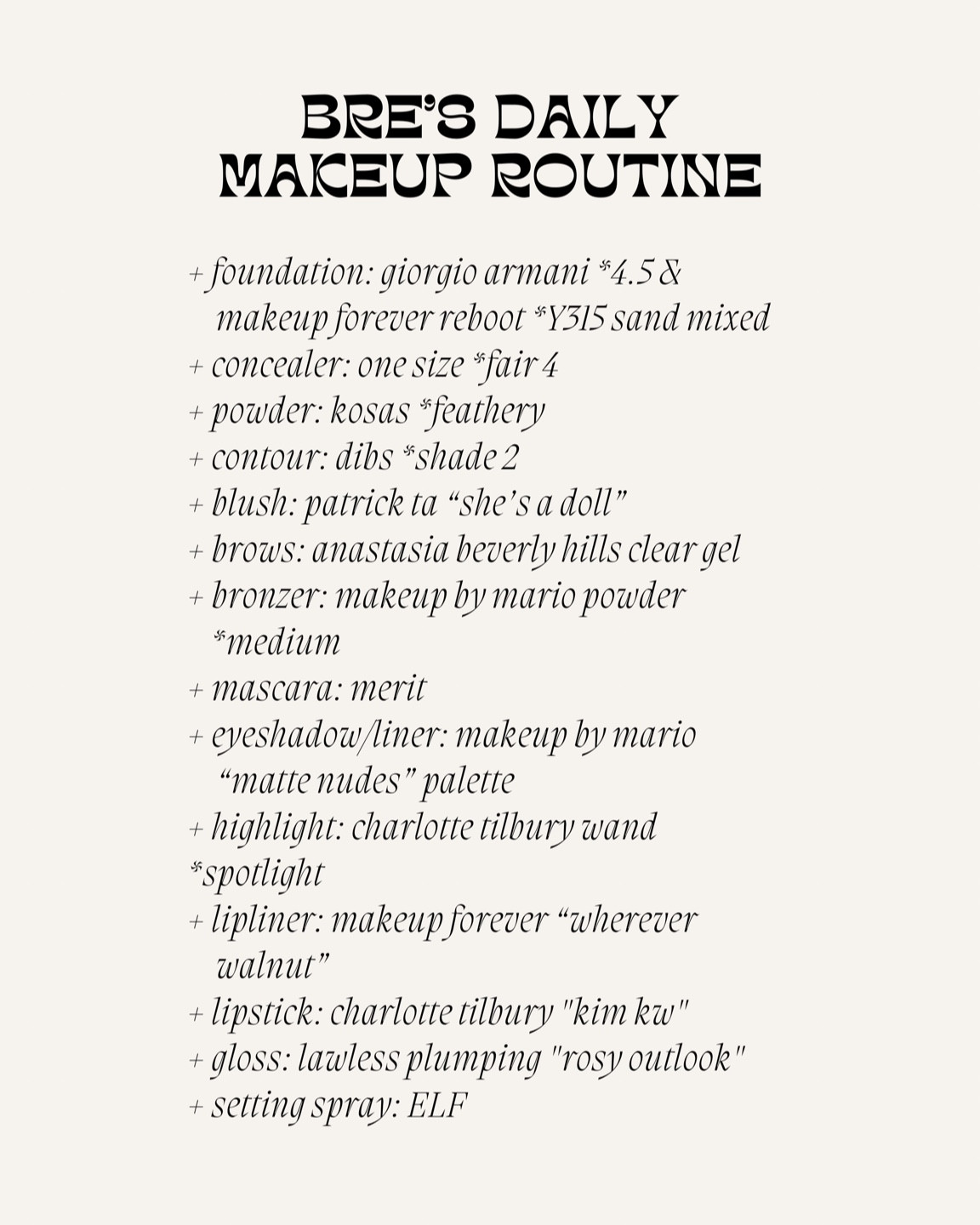 Current makeup favorites and shades!! 

#LTKbeauty