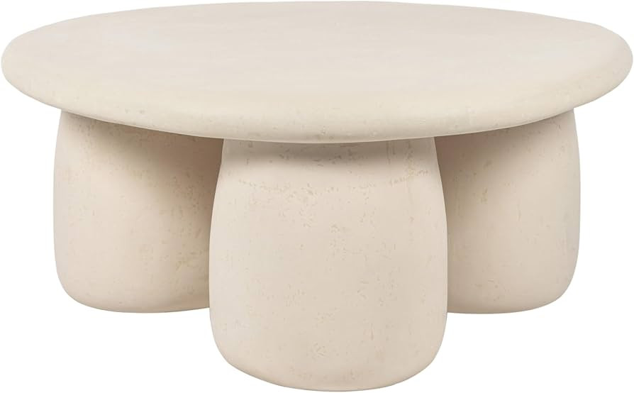 Tov Furniture Rahul Cream Round Coffee Table | Amazon (US)