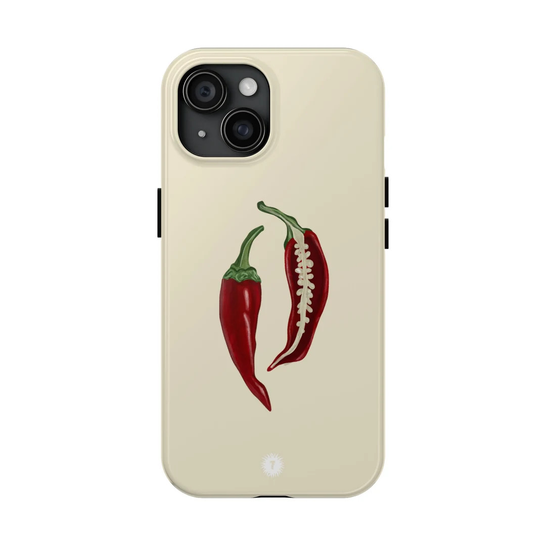 Cream Chili Peppers Painting Phone Case | Etsy (US)