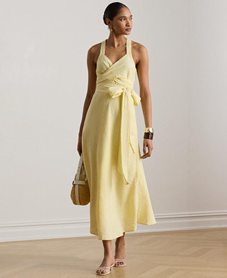 Lauren Ralph Lauren Women's Striped Tie-Front Midi Dress - Macy's | Macy's