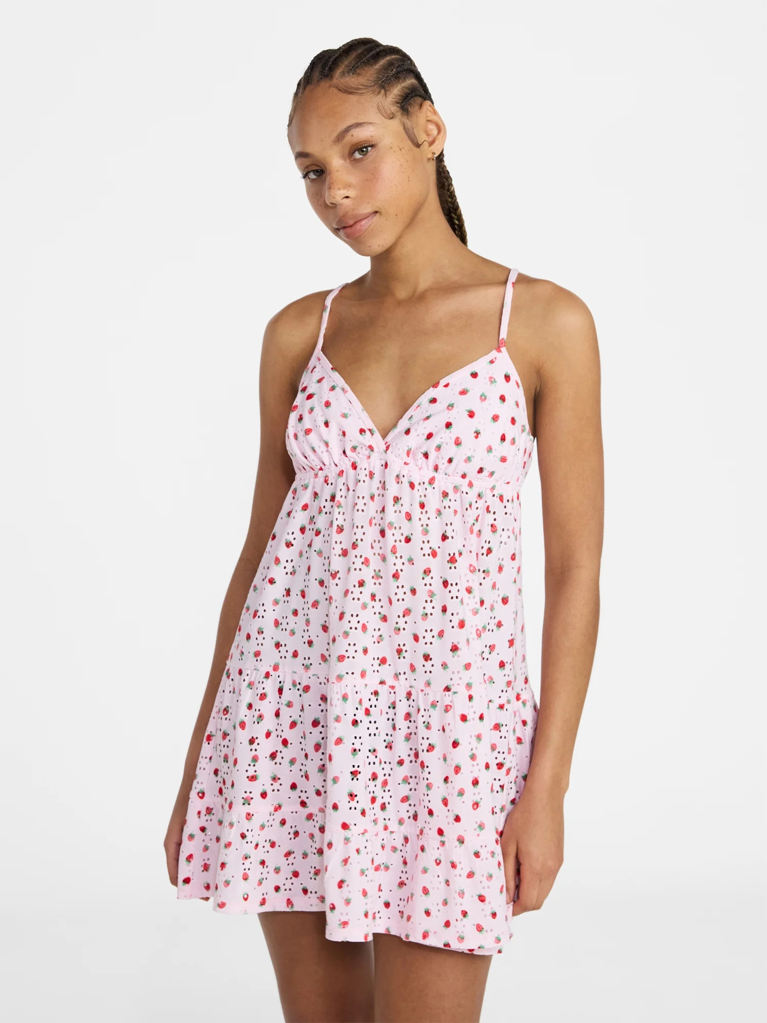 No Boundaries Tiered Cami Sleep Dress, Women's XS-XXL | Walmart (US)