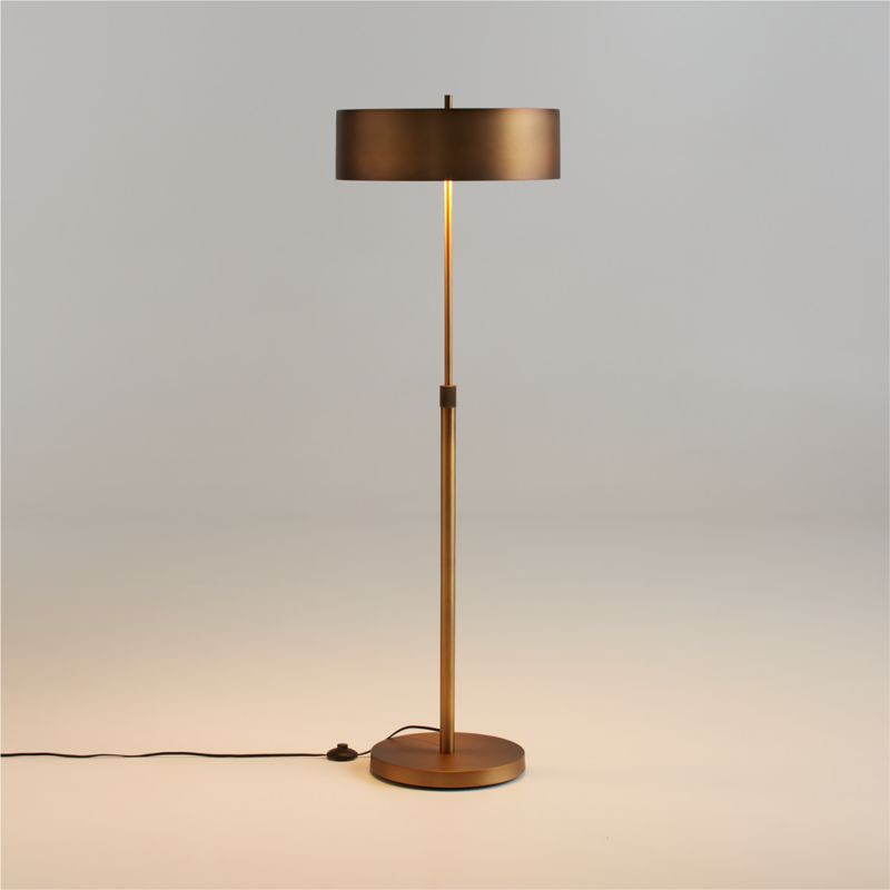 Zain Brushed Brass Metal Adjustable Floor Lamp + Reviews | Crate & Barrel | Crate & Barrel