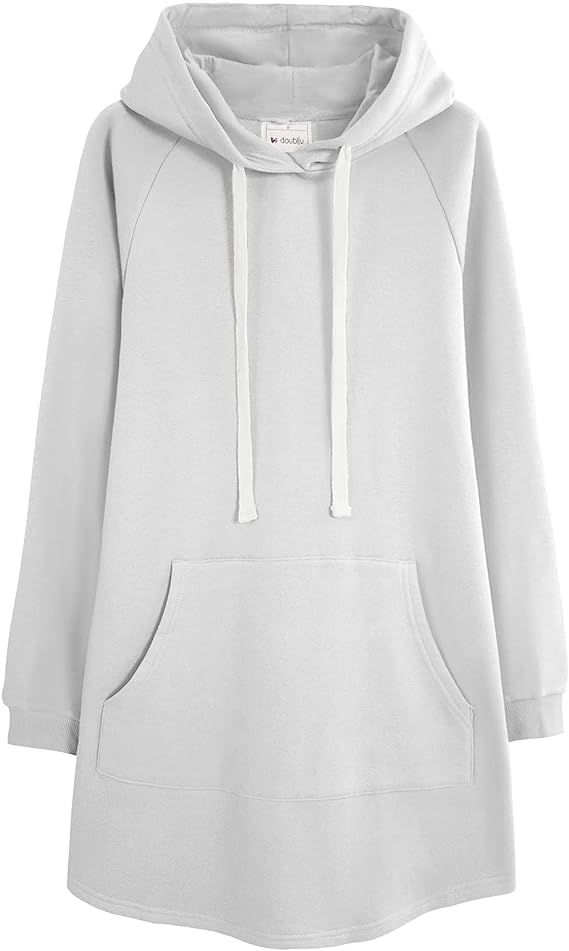 DOUBLJU Women's Casual Long Hoodie Pullover Sweatshirts with Pocket Plus | Amazon (US)