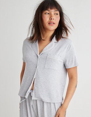 Aerie Real Soft® Short Sleeve Pajama Shirt | Aerie
