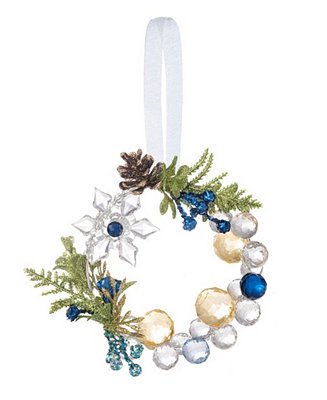 Kissing Krystals Snowflake Beaded Wreath Ornament | Macy's