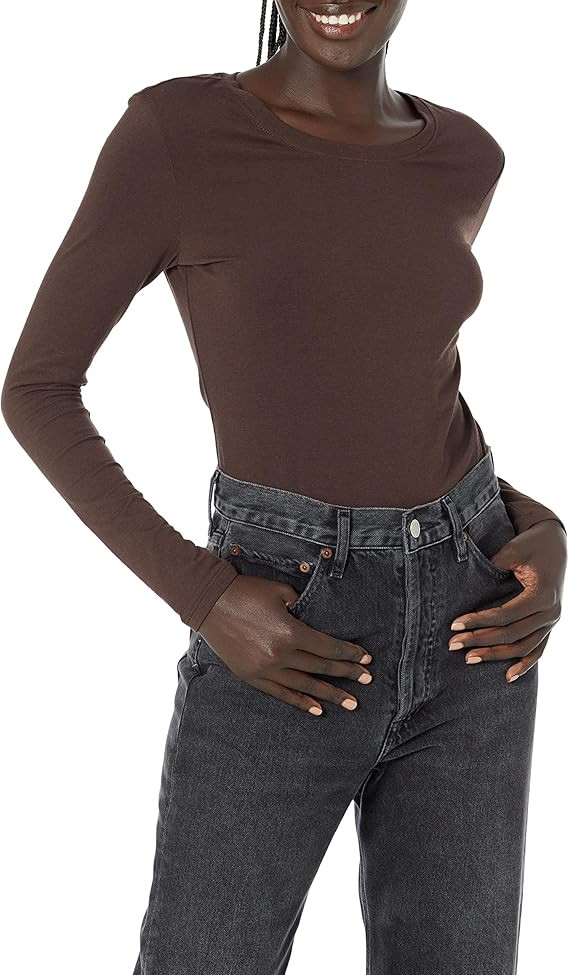 Amazon Essentials Womens Regular-Fit Long-Sleeve Crewneck T-Shirt (Available in Plus Size) | Amazon (US)