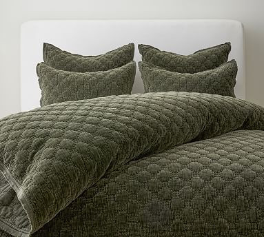 Velvet Lattice Handcrafted Quilt | Pottery Barn (US)