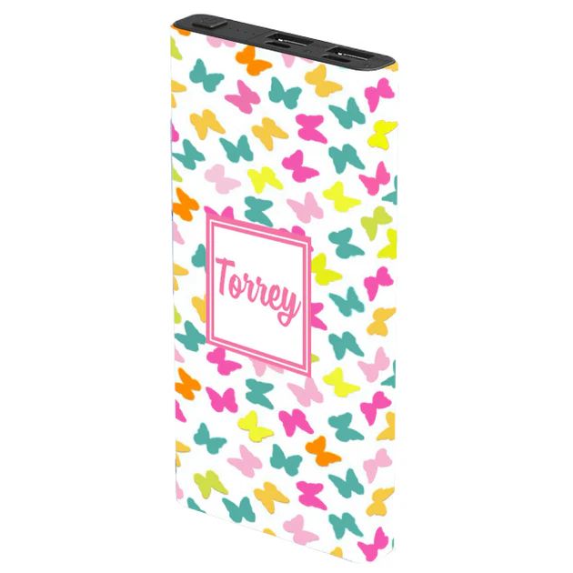 Monogram Spring Butterfly Power Bank | Classy Chargers
