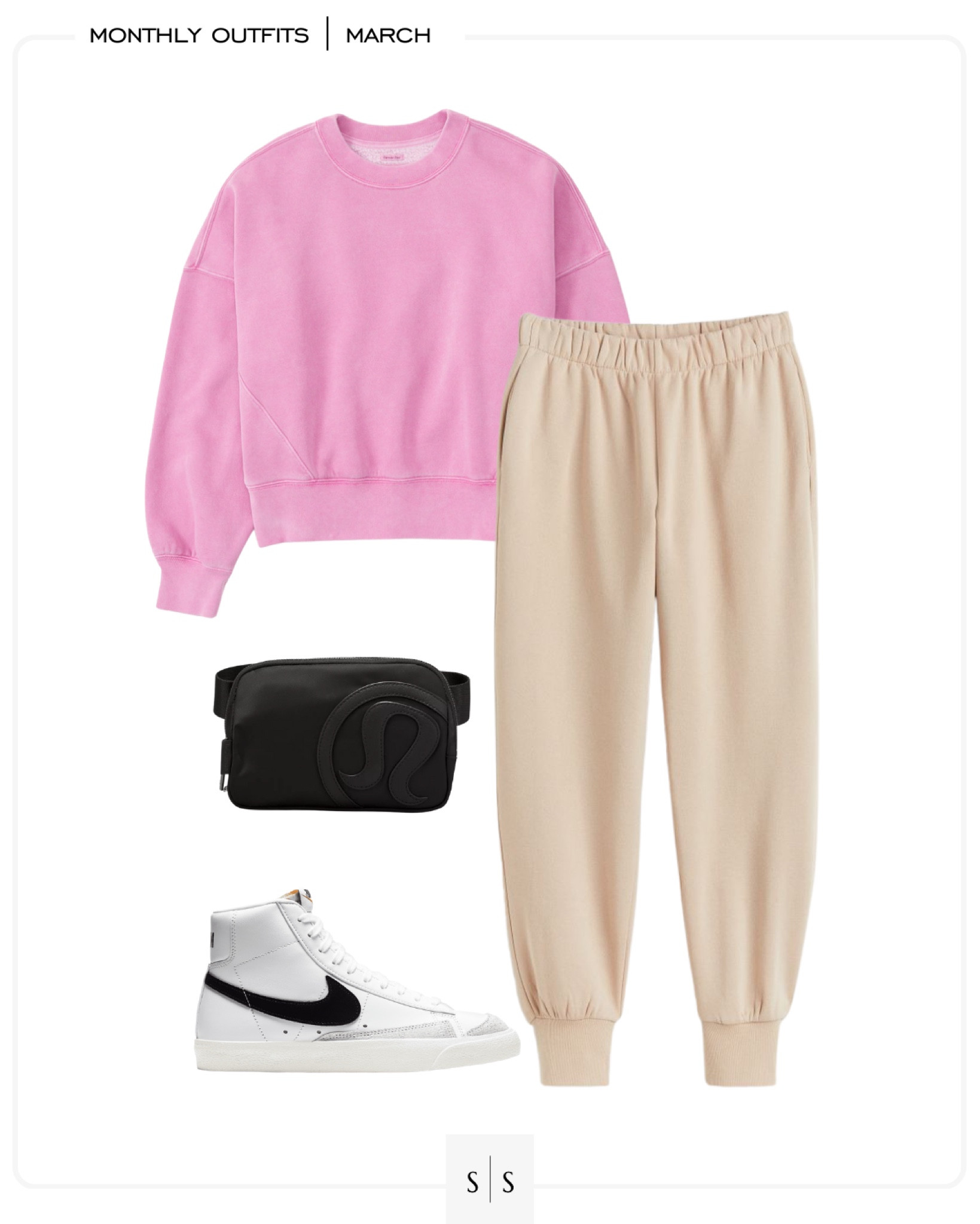 Monthly outfit planner : MARCH looks | #joggers #athleisure #sneakers #casualchic #springoutfit | See entire calendar on thesarahstories.com ✨

#LTKstyletip