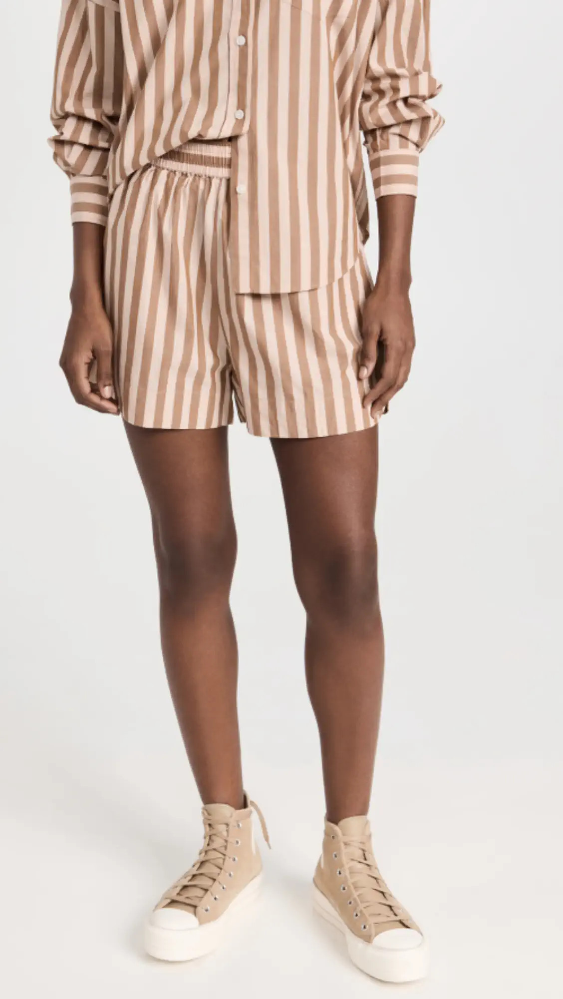 LMND Elastic Waist Stripe Shorts | Shopbop | Shopbop