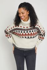 RD Style Nordic Print Turtleneck Sweater | Social Threads