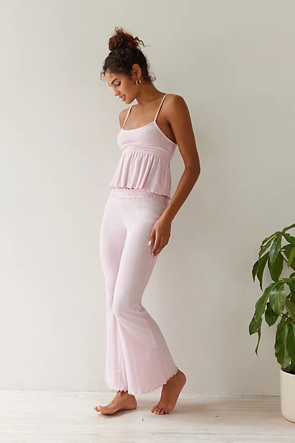 Out From Under Sweet Dreams Pointelle Flare Pant | Urban Outfitters (US and RoW)