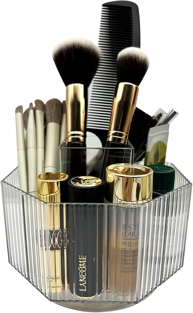 360° Rotating Makeup Organizer, Multi-Compartment Desk Storage for Makeup Brushes, Skincare, Van... | Amazon (US)