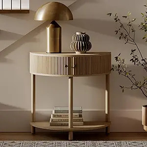 Fluted Half Moon Console Table - 2023 Collection - Living Room Furniture - Modern Home Decor - So... | Amazon (US)