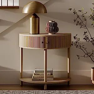 Fluted Half Moon Console Table - 2023 Collection - Living Room Furniture - Modern Home Decor - So... | Amazon (US)