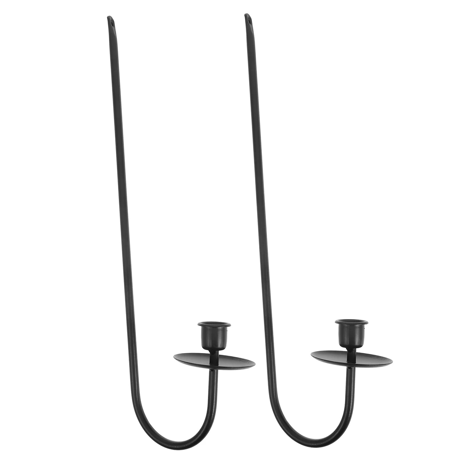 Hemoton 2pcs Wall Sconces Decoration Black Metal Candle Sconces Metal Wall Mount Candlestick Iron... | Walmart (US)