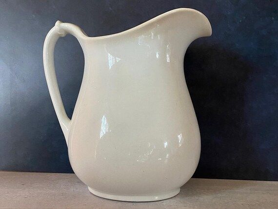 Antique White Ironstone Pitcher-homer Laughlin Large Water | Etsy | Etsy (US)