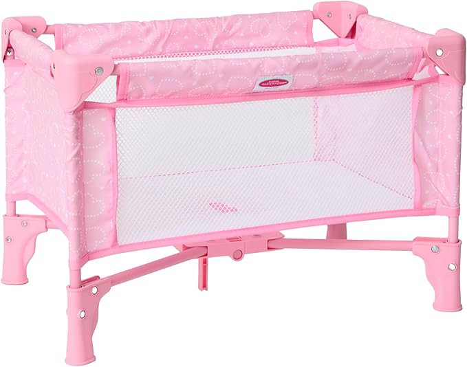 Madame Alexander Pack and Play Crib for Dolls, Pink Hearts | Amazon (US)