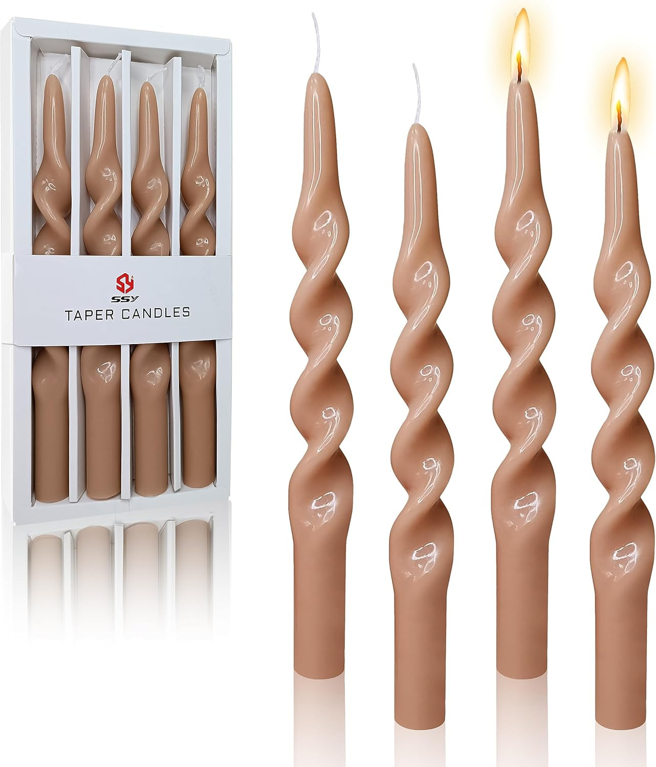 Handmade Spiral Taper Candles - Unscented Long Candles Colored Wax Twisted Candle - 10 Inch Candl... | Amazon (US)