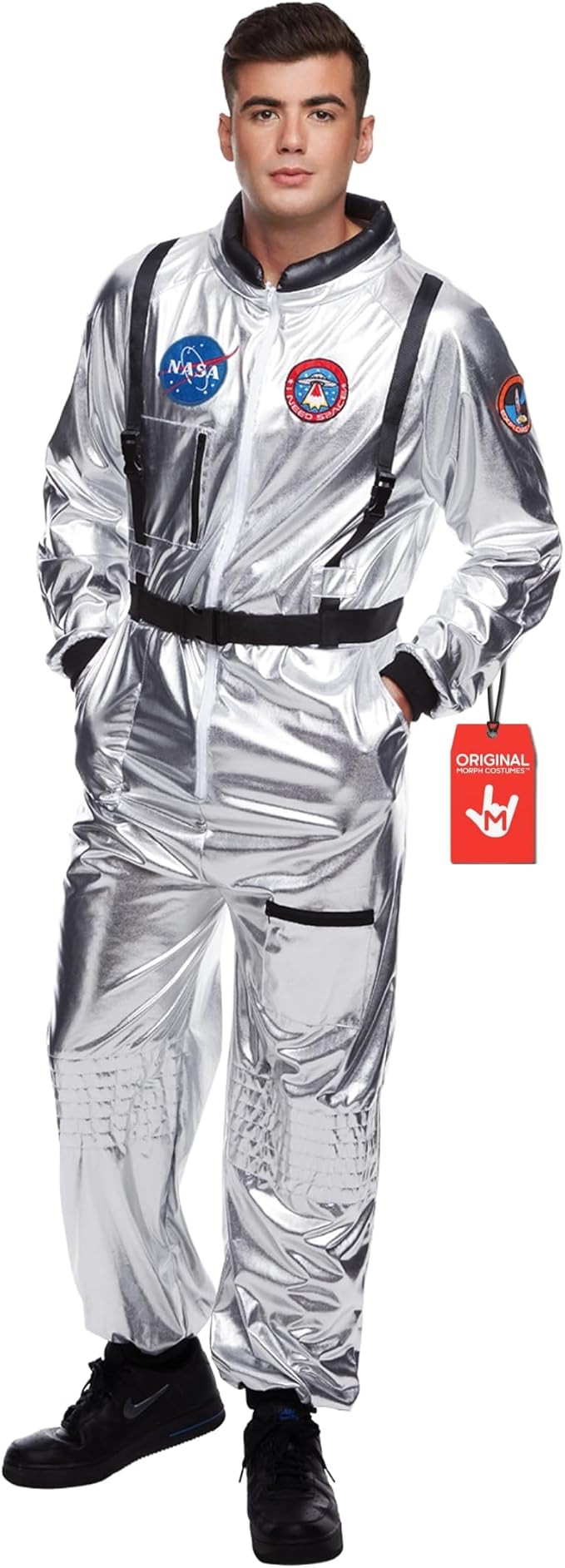 Morph Astronaut Costume Adult, Silver Space Suit Men, Mens Halloween Costume Astronaut Suits, Nas... | Amazon (US)