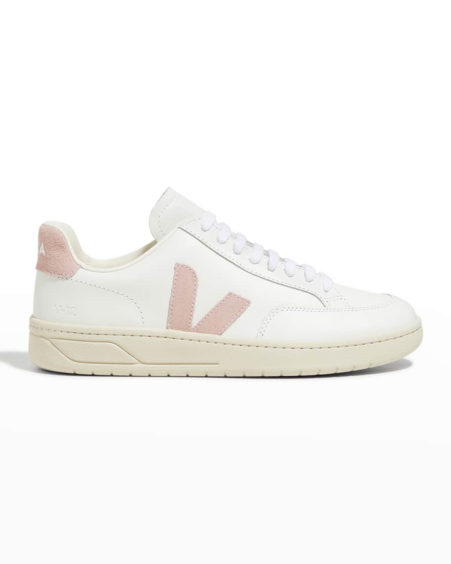 VEJA V-12 Bicolor Leather Court Sneakers | Neiman Marcus