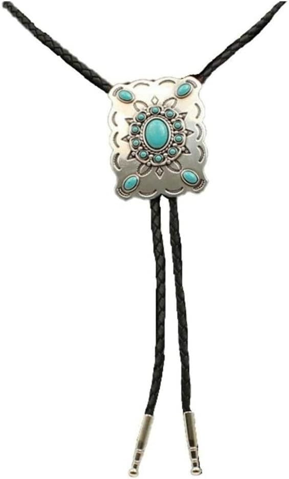 M&F Western 22232 Men Bolos Rectangle Neck Tie, Turquoise Stone & Silver | Amazon (US)