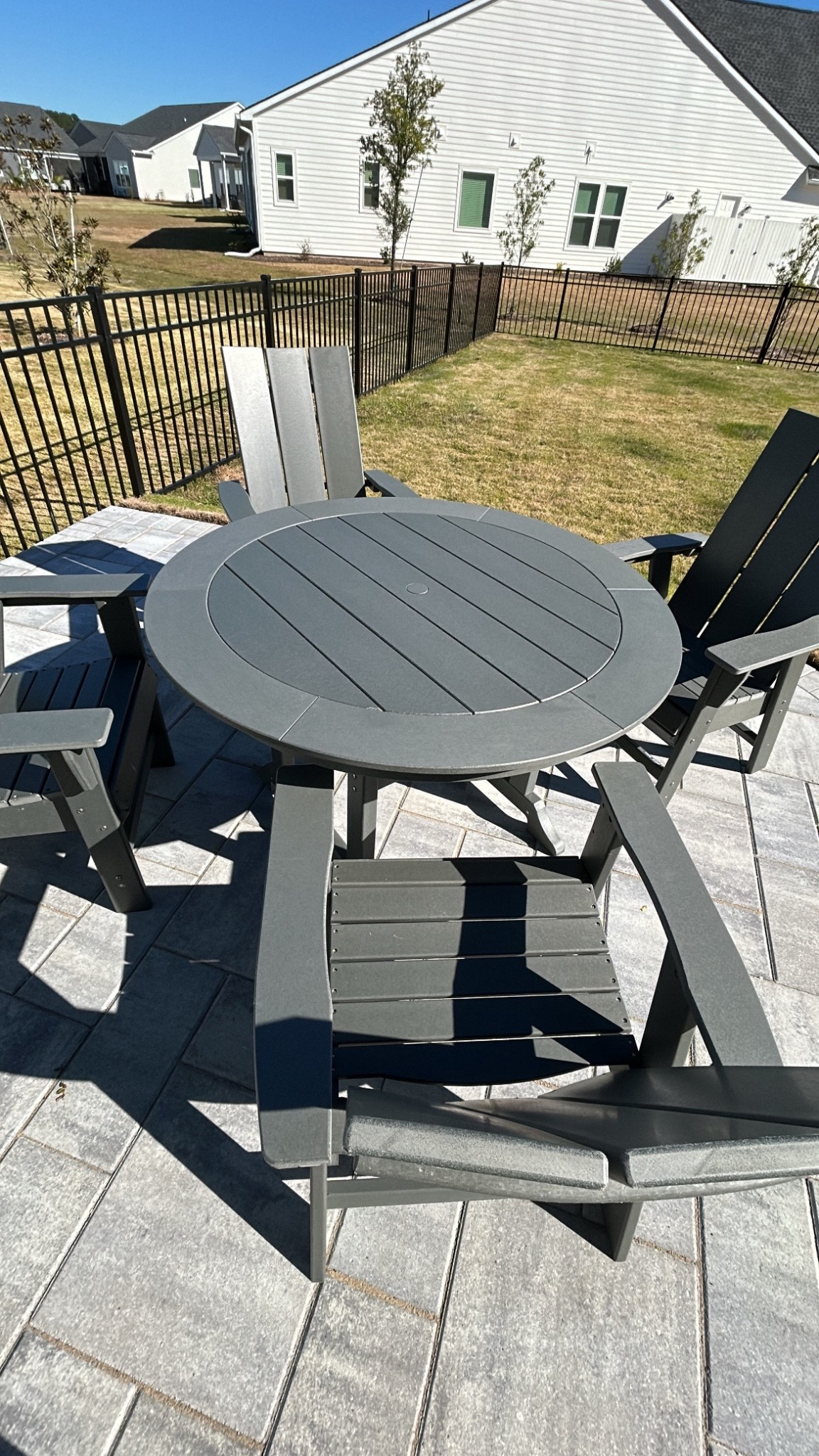 Outdoor patio set, great material and very durable. Weather resistant/weatherproof!