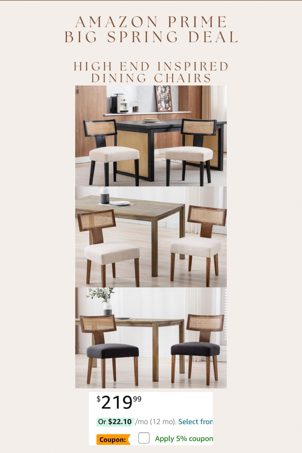 Highly rated high end inspired dining chairs on sale! 

$219 for two + 7% off coupon right now! 

#LTKsalealert #LTKhome