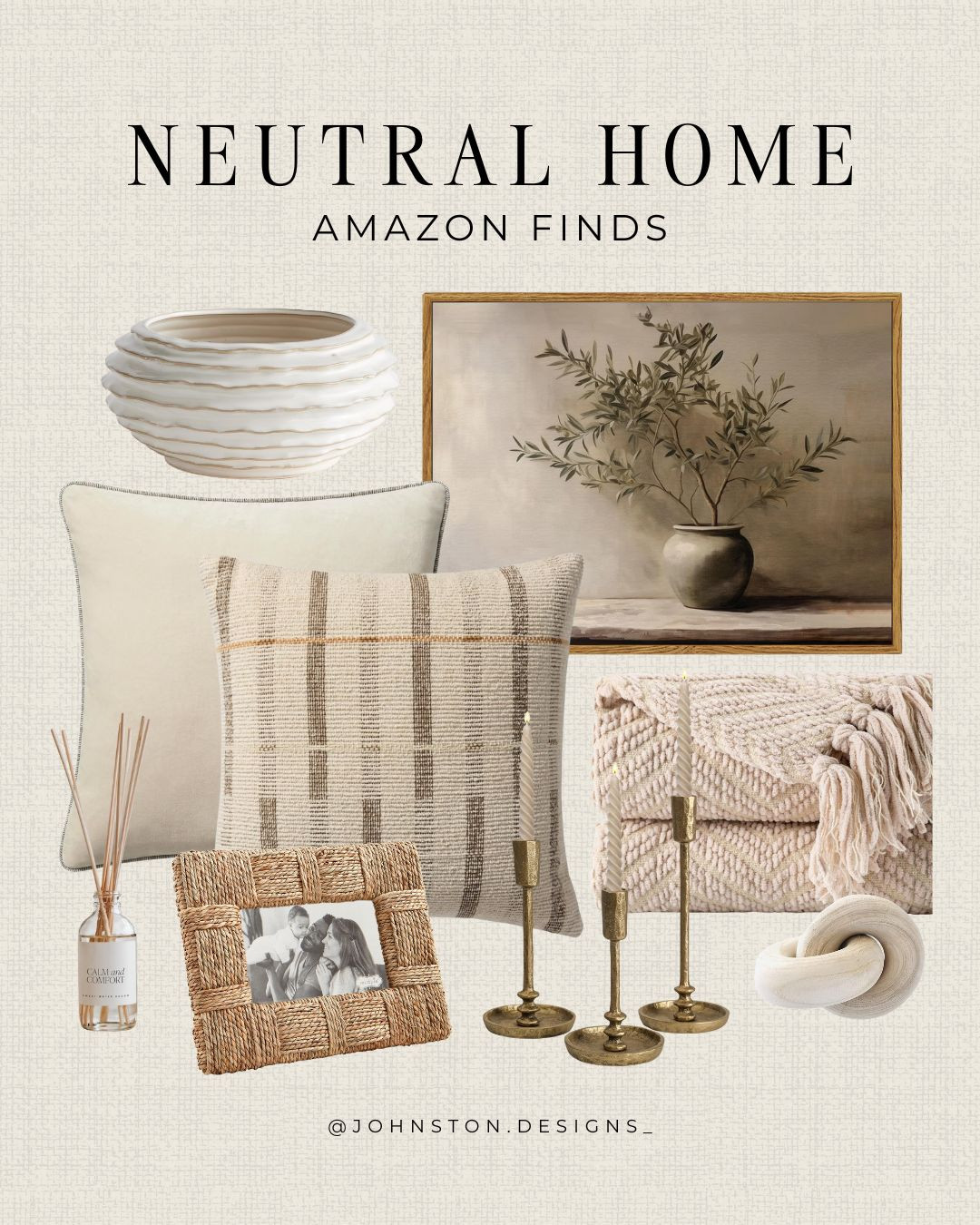 Found these neutral home essentials on Amazon! From cozy blankets to stylish accents, they're perfect for a relaxed living space. 

Neutral home, Amazon finds, style inspo, modern organic, cozy home essentials, pillow cover, candles, frame, wall art, coffee table decor, bowl, home accents. 

 #LTKHome #LTKFindsUnder100