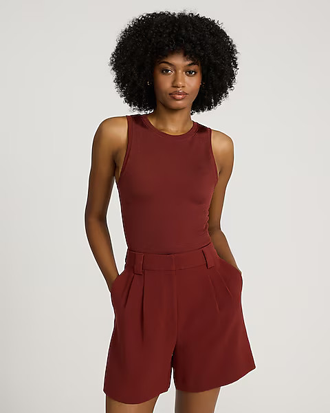 Body Contour Seamless Ribbed High Neck Tank | Express