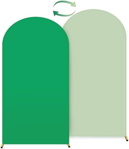 HEMMOTOP 7.2 ft Arch Backdrop Cover(One Piece Double Color), Green and Sage Green Spandex Arch St... | Amazon (US)