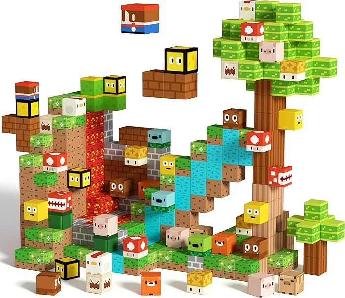 GobiDex 100PCS Magnetic Building Blocks Game-Based Build Magwonder Cave World with Magnet Constru... | Amazon (US)