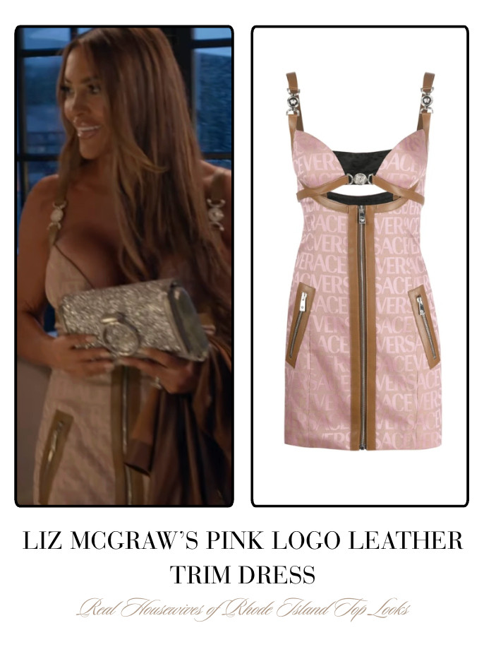 Liz McGraw's Pink Logo Leather Trim Dress 

 