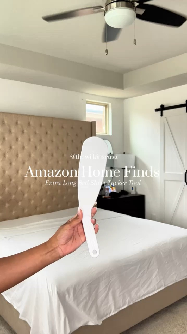 Amazon Home Finds ✨

The sheet tucker you didn’t know you needed! This nifty little tool has changed the game for me when making up the bed. Saves my fingers & most importantly my gel-x full sets 💅 while getting the perfect luxury hotel sheet tuck. 

✨FOLLOW @TheWilkinsCasa for more #amazonmusthaves & #homedecorinspo 

#amazonfinds #amazondeals #amazonhomefinds 

#LTKVideo #LTKHome #LTKFindsUnder50